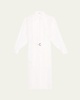Tuxedo Bib Long-Sleeve Belted Organza Tunic Shirt