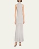 Arden Metallic Knit Turtleneck Maxi Dress