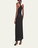 Lightweight Contrast Draped Jersey Dress