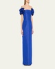 Off-Shoulder Flower Column Gown