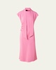 Crepe Mock-Neck Midi Dress