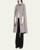 Clasp Closure Wool Cashmere Cape