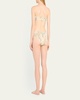 Faded Floral Smocked Bikini Top