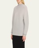 Funnel-Neck Circle Knit Wool Top