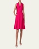 Pintuck Sleeveless Silk Coat Dress