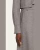 Fluid Wool Cropped Shirt Jacket with Patch Pockets