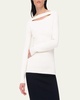 Cutout Compact Knit Long-Sleeve Top