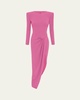 Asymmetrical Longline Drape Crepe Gown