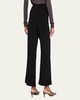 Striped Woven Straight-Leg Ankle Pull-On Trousers