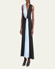 Lightweight Contrast Draped Jersey Dress