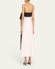 Colorblock Flowy Long Dress with Bow