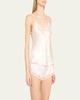 Love Me Sleeveless Lace-Trim Silk Top