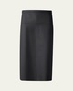Midi Straight Leather Skirt