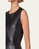 Fit-Flare Leather Mini Dress