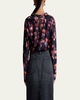 Georgia Abstract-Print Silk Top