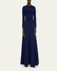 Triple Bow Keyhole Long-Sleeve Gown