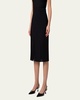 Plisse Inset Wool Double-Face Skirt