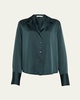 Kass Silk Button-Down Top