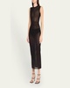 Power Mesh Sleeveless Midi Dress