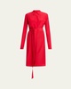 Mckenna Long-Sleeve Belted Silk-Viscose Shirtdress