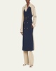 Bricolage Double-Breasted Bicolor Belted Trench Coat