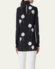 Windflower Print Silk Crepe Tunic Blouse