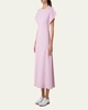 Slit-Sleeve Denim Stretch A-Line Midi Dress