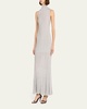 Arden Metallic Knit Turtleneck Maxi Dress
