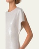 Sequined Viscose-Linen A-Line Midi Dress