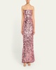 Farah Strapless Sequin Column Gown
