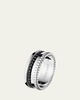 Quatre Ring in White Gold with Black PVD
