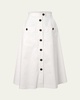 Button Front Midi Skirt