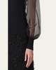 Organza Long Sleeve Knit Sweater