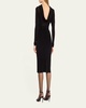 Cowl-Neck Gathered Midi Dress
