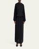 Triple Silk Georgette Long Sleeve Gown