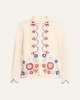 Beaded Garden Party Linen Shirt