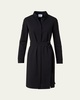 Pinstripe Belted Wool Shirt Dress