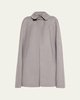 Clasp Closure Wool Cashmere Cape