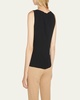 Scoop-Neck Silk Georgette Tank Top