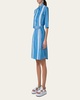 Striped Cotton Poplin Belted Short-Sleeve Shirtdress