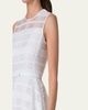 Check Silk Organza Midi Dress