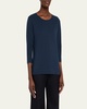 Hefiz Three Quarter Sleeve Cotton T-Shirt