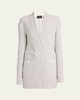 Metallic V-Neck Wool Jacket