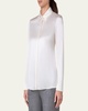 Button Down Silk Satin Stretch Blouse