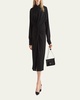 Sable Twisted-Front Midi Dress