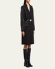 Mixed-Media Hooded Cashmere Coat