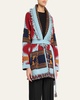 Icon Jacquard Fringe Belted Cashmere Cardigan