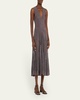 Keball Long Metallic V-Neck Dress