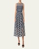 Dot Cut-Out Guipure Fit-Flare Midi Dress
