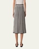 Crochet Knit Stripe Cotton Flared Midi Skirt